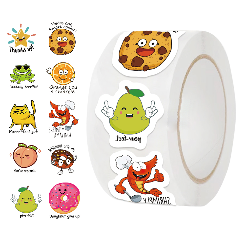 Kids Education Motivation - Rouleau d'autocollants mignons de récompense pour