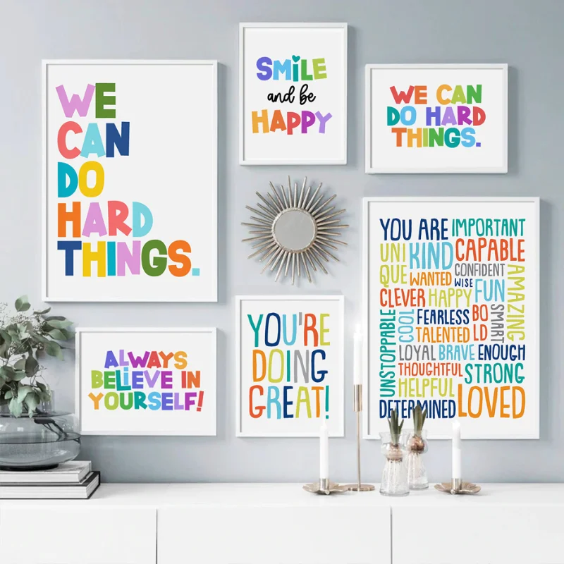 Kids Education Motivation - Peinture Diamant : Affiche Murale Positive