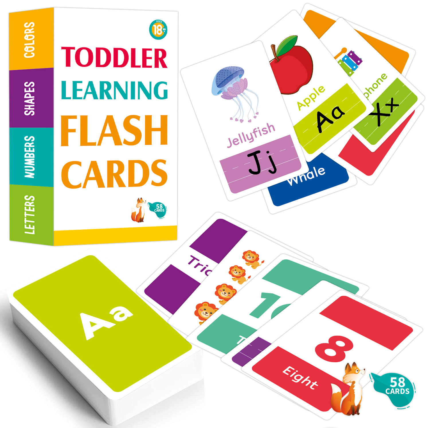 Abc Kids Early Education - Cartes flash Alphabet ABC, 58 pièces,