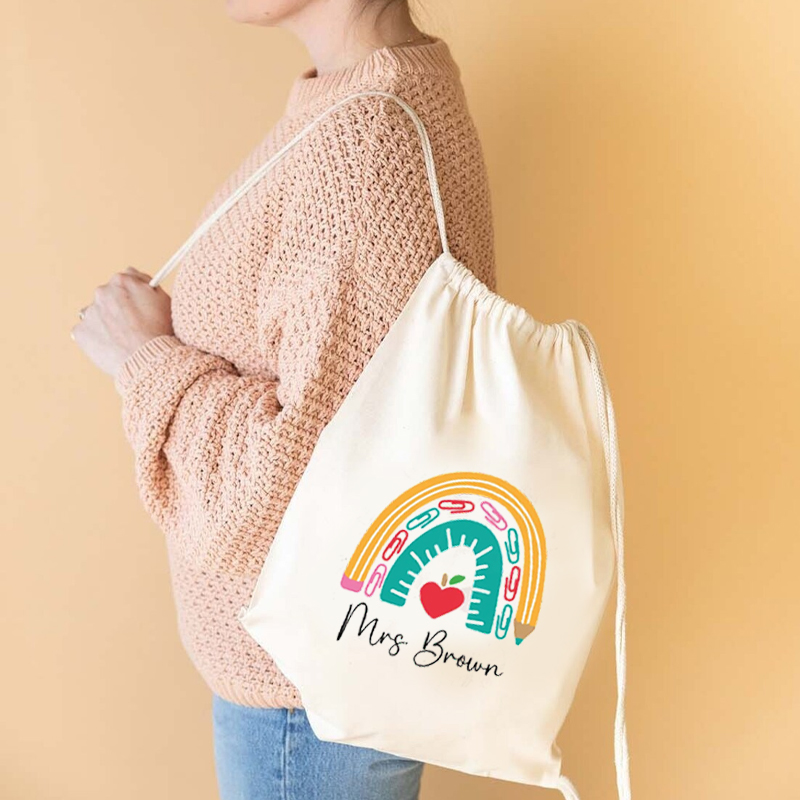 Sac à dos d'école en toile ave - Kids Education Name avis et prix
